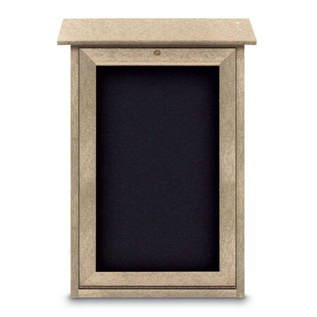 United Visual Products Outdoor Enclosed Combo Board, 48"x36", Black Frame/Grey & Pumice UVCB4836ODB-GREY-PUMICE